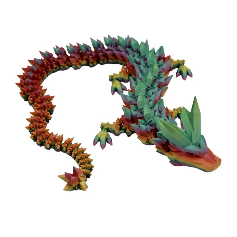 Colorful crystal dragon figurine.