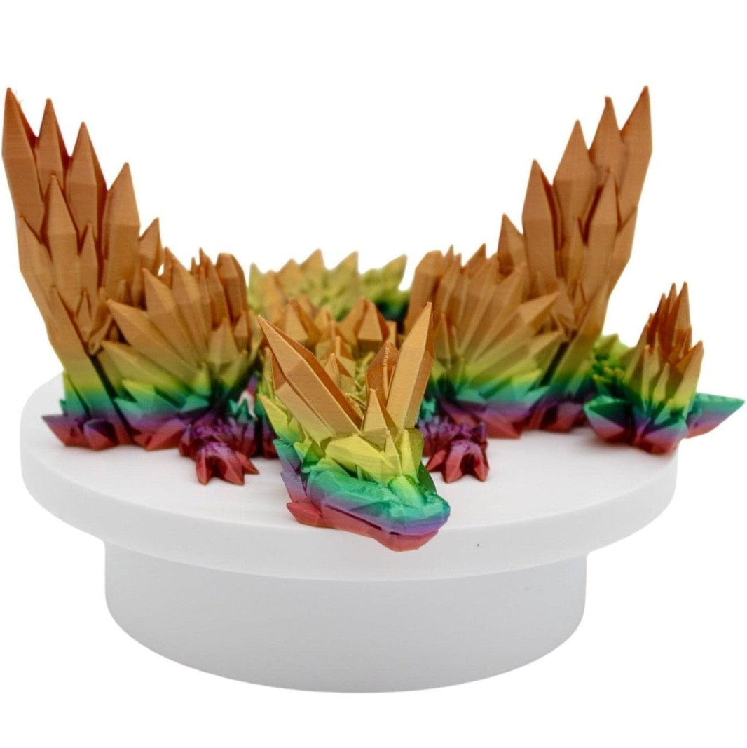 Rainbow Crystal Wing Dragon Fidget Toy - 3D Printed Articulated Dragon - Alchemist Cards & Games
