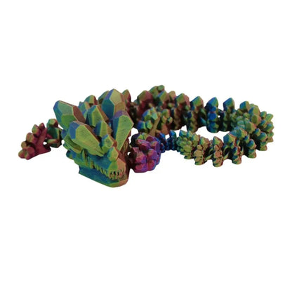 Colorful crystal dragon figurine.