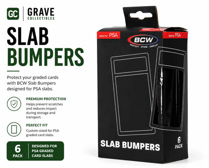 BCW PSA Slab Bumpers Black - 6 Pack - Protect PSA Pokemon, Sports, & More