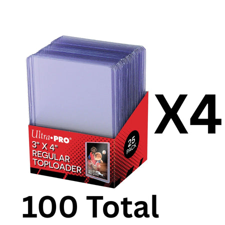 Ultra PRO 3" x 4" Regular Toploader - 100 Toploaders - Pokemon, Magic, Sports