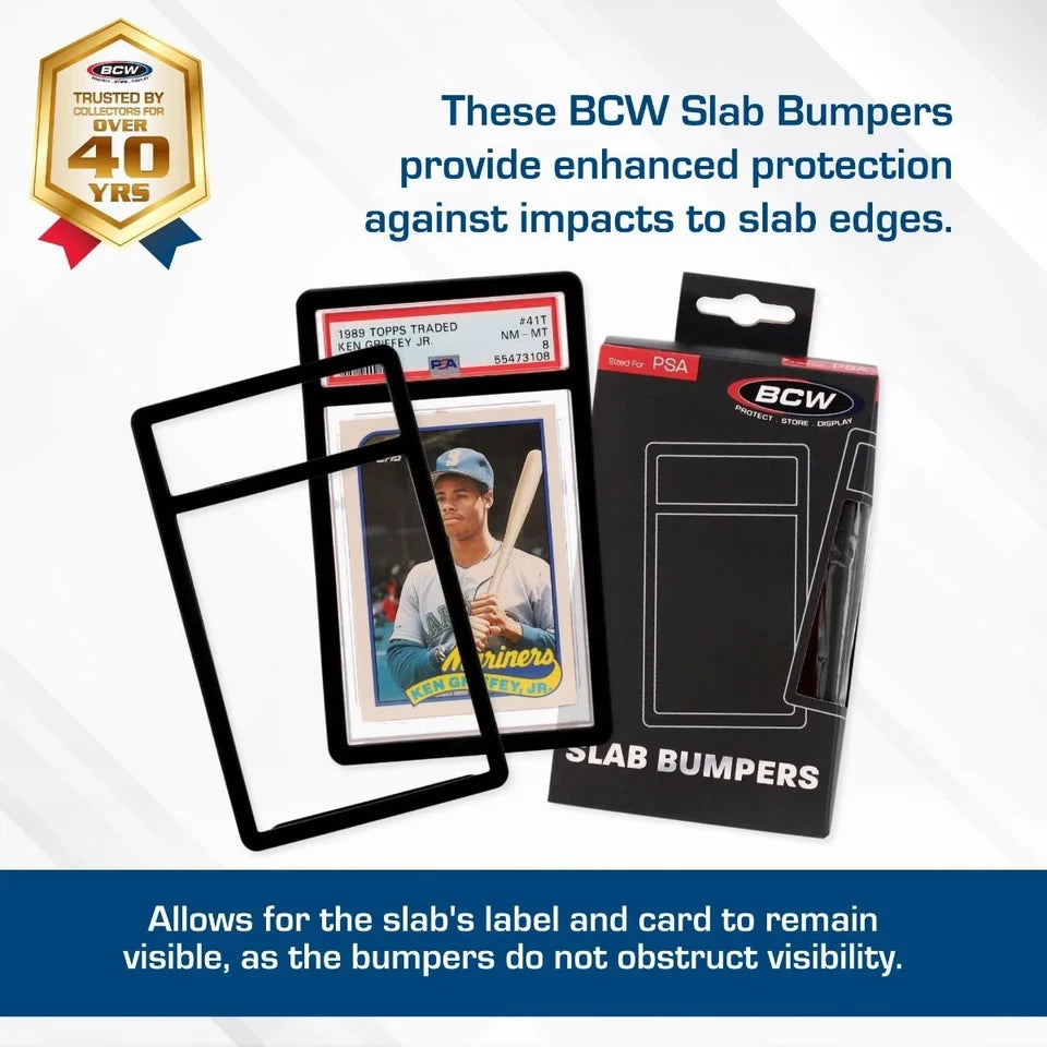 BCW PSA Slab Bumpers Black - 6 Pack - Protect PSA Pokemon, Sports, & More