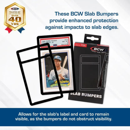 BCW PSA Slab Bumpers Black - 6 Pack - Protect PSA Pokemon, Sports, & More
