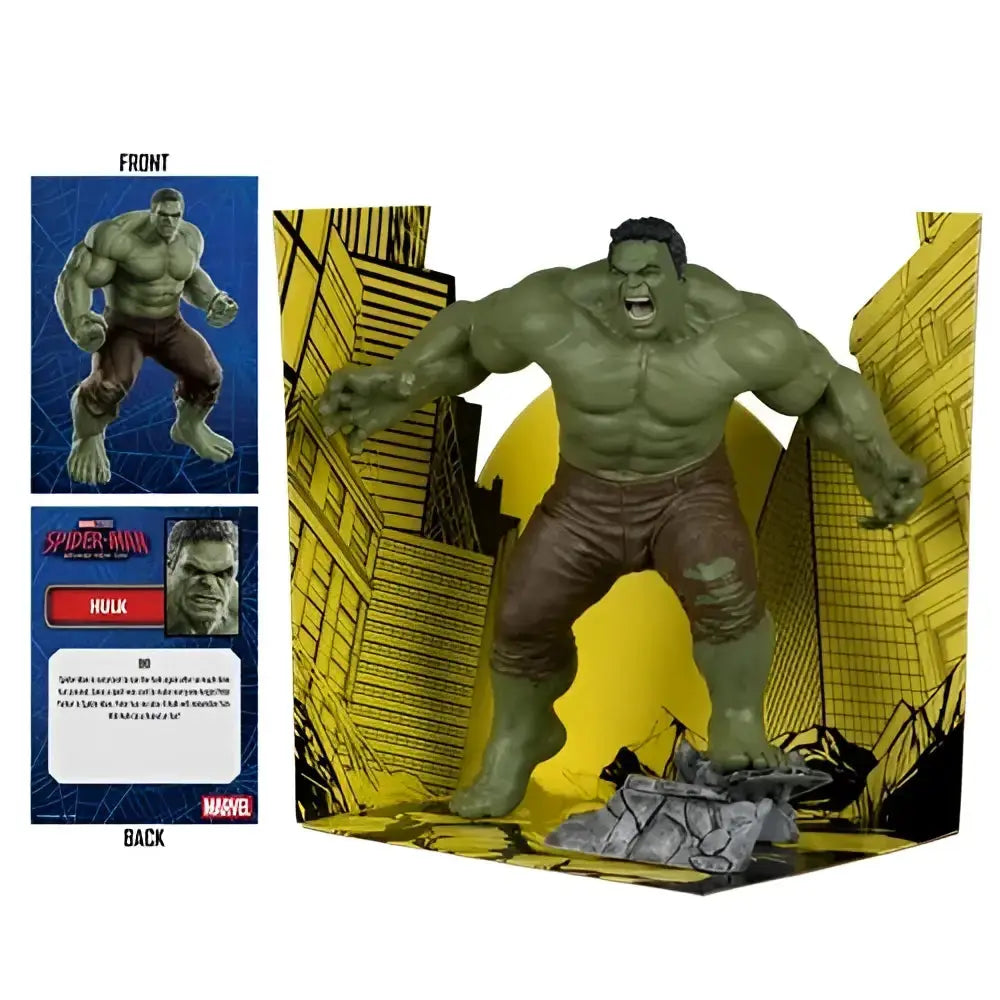 Green muscular hulk scale posed figure with brown pants and detailed face from spider-man brand new day collection