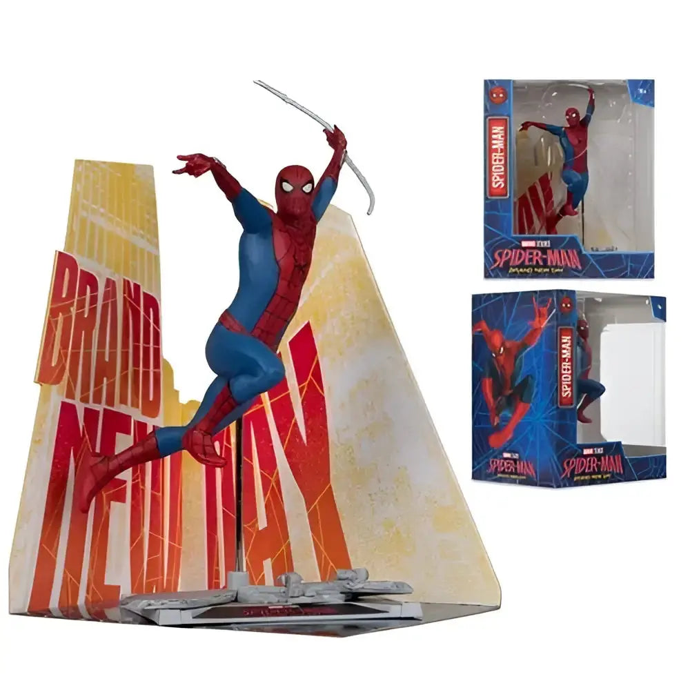 Spider-man brand new day 1:10 scale posed figure in classic red and blue suit with web-shooters extended