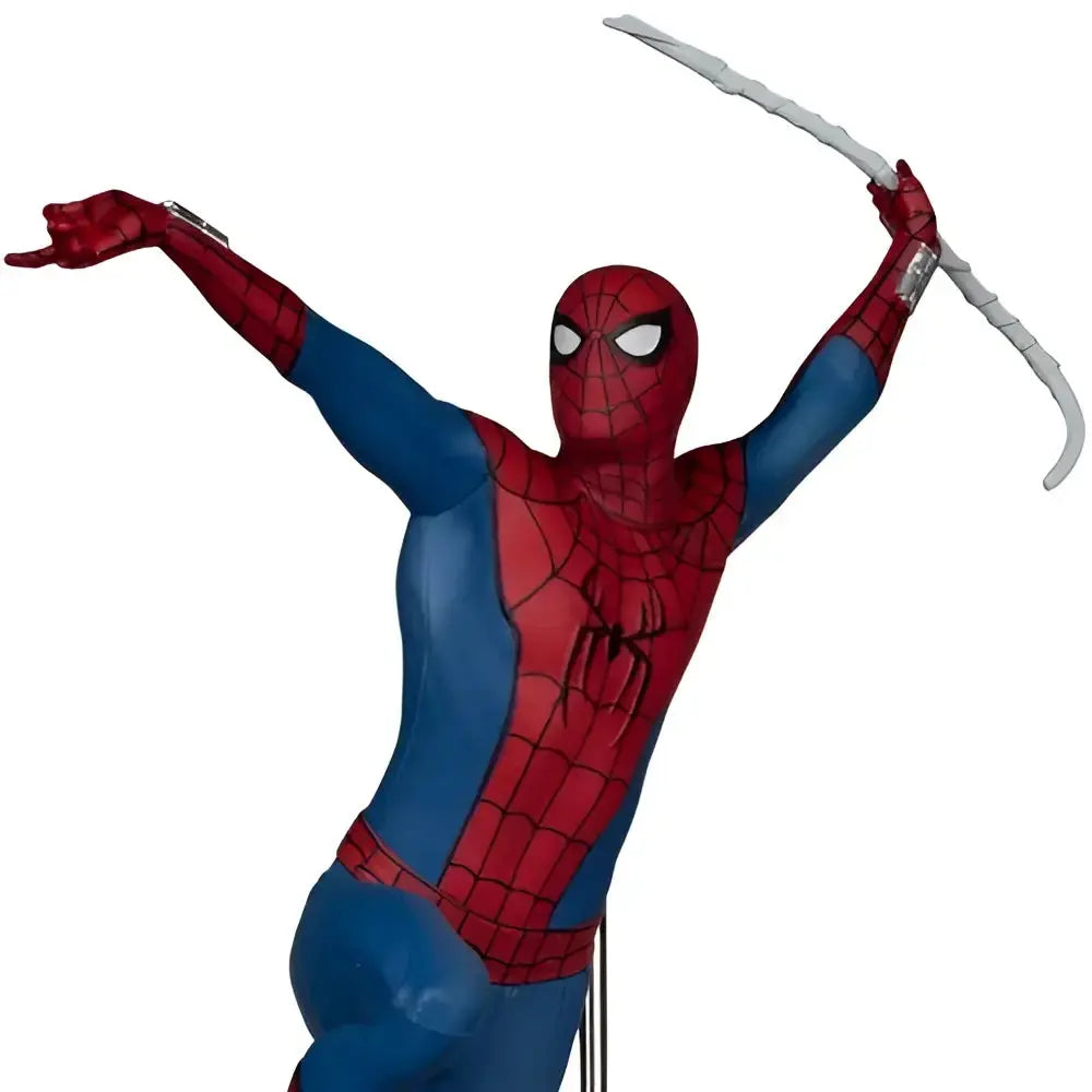 Spider-Man brand new day 1:10 scale posed figure in red and blue with detailed web pattern holding white web-shooter