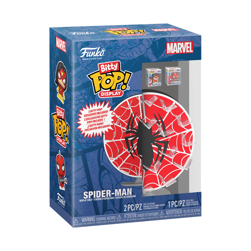Funko Bitty Pop! Spider-Man Web Display Bundle with two exclusive Bitty Pop figures.