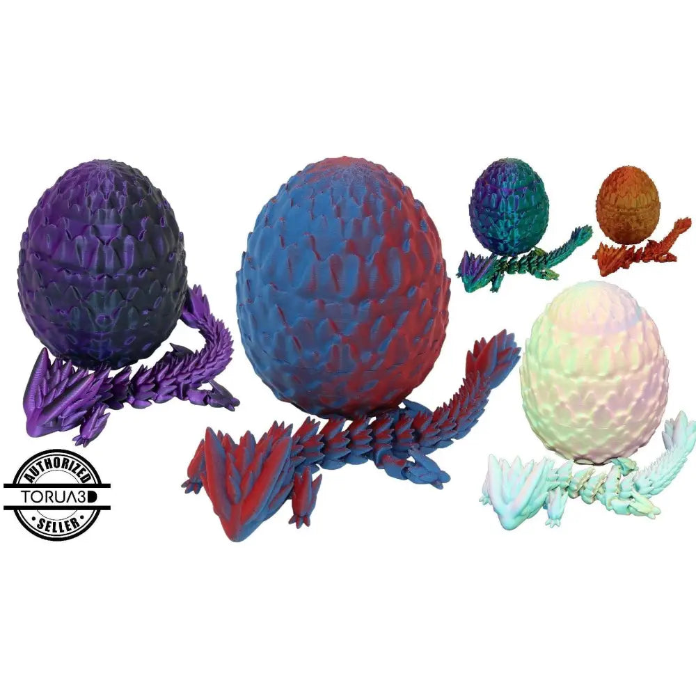 Colorful dragon egg figurines.