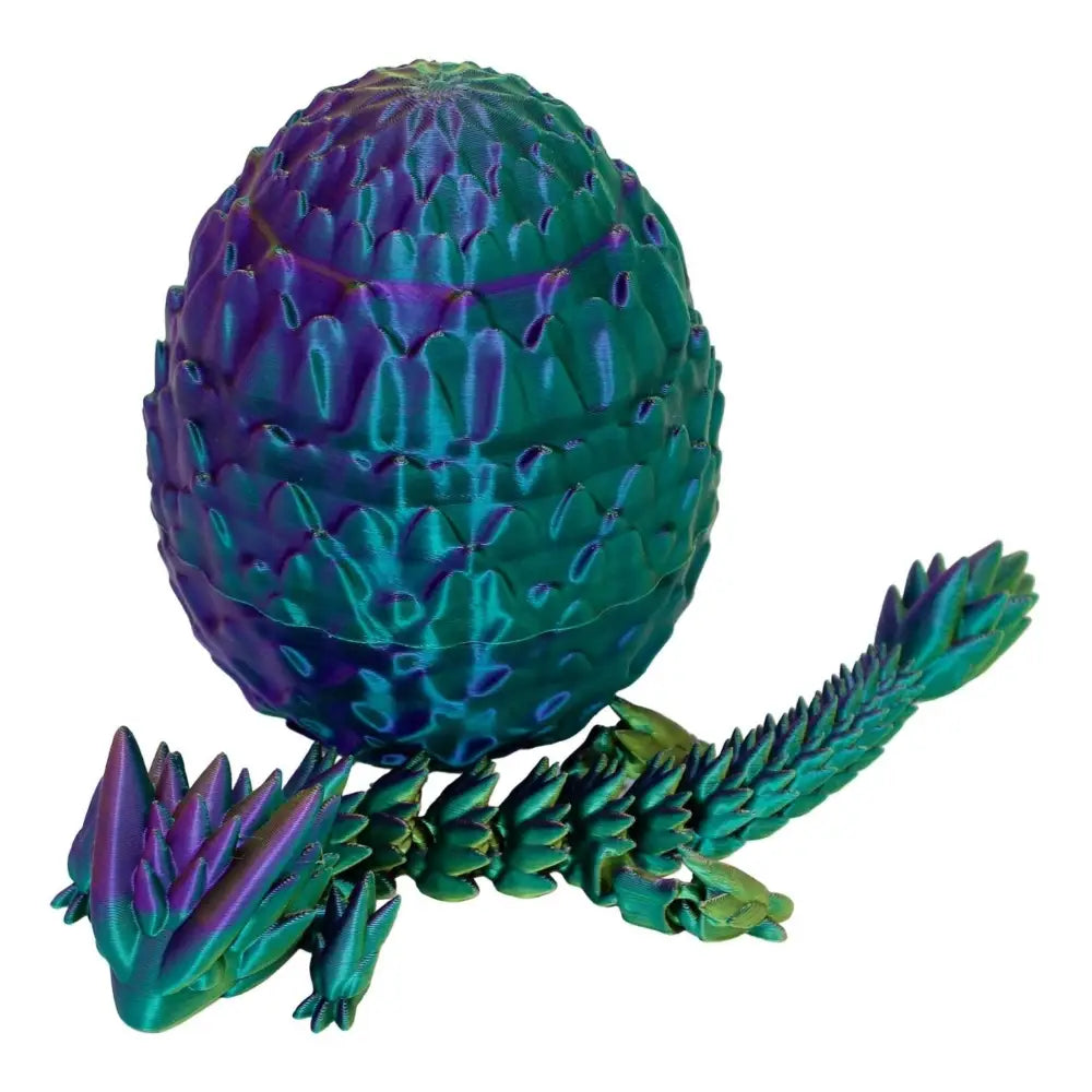 Iridescent dragon and egg.