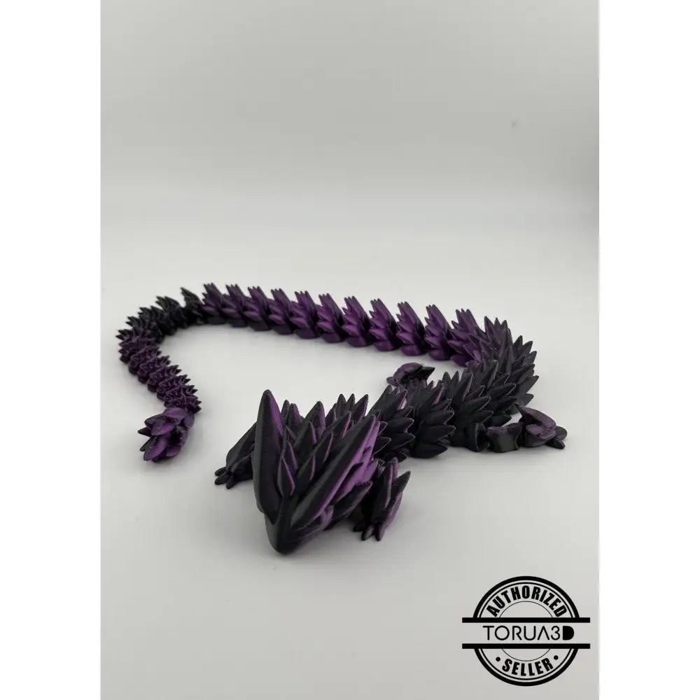 Articulated purple and black dragon.