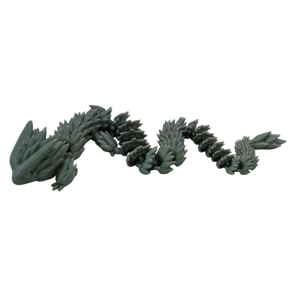 Gray articulated dragon figurine.