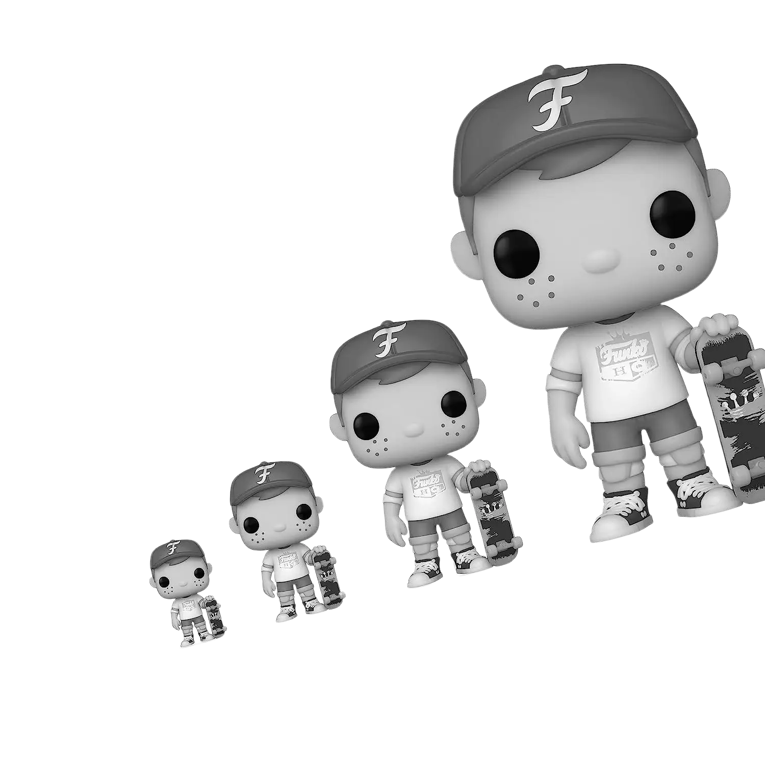 Funko pop vinyl skateboarder figure wearing cap with f logo holding skateboard from spongebob squarepants 25th anniversary funko mystery minis