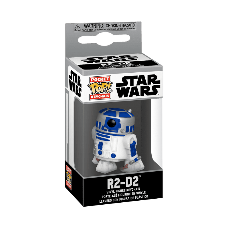 Star Wars R2-D2 Funko Pocket Pop! Key Chain in original packaging. The white & blue R2-D2 droid is visible.