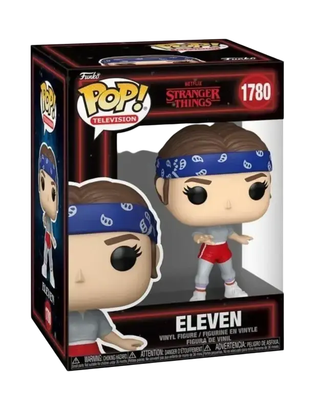 Stranger things season 5 eleven funko pop vinyl figure with brown hair blue bandana and red shorts #1780