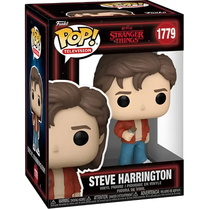 Stranger things season 5 steve harrington funko pop vinyl figure in red jacket and blue pants in original box