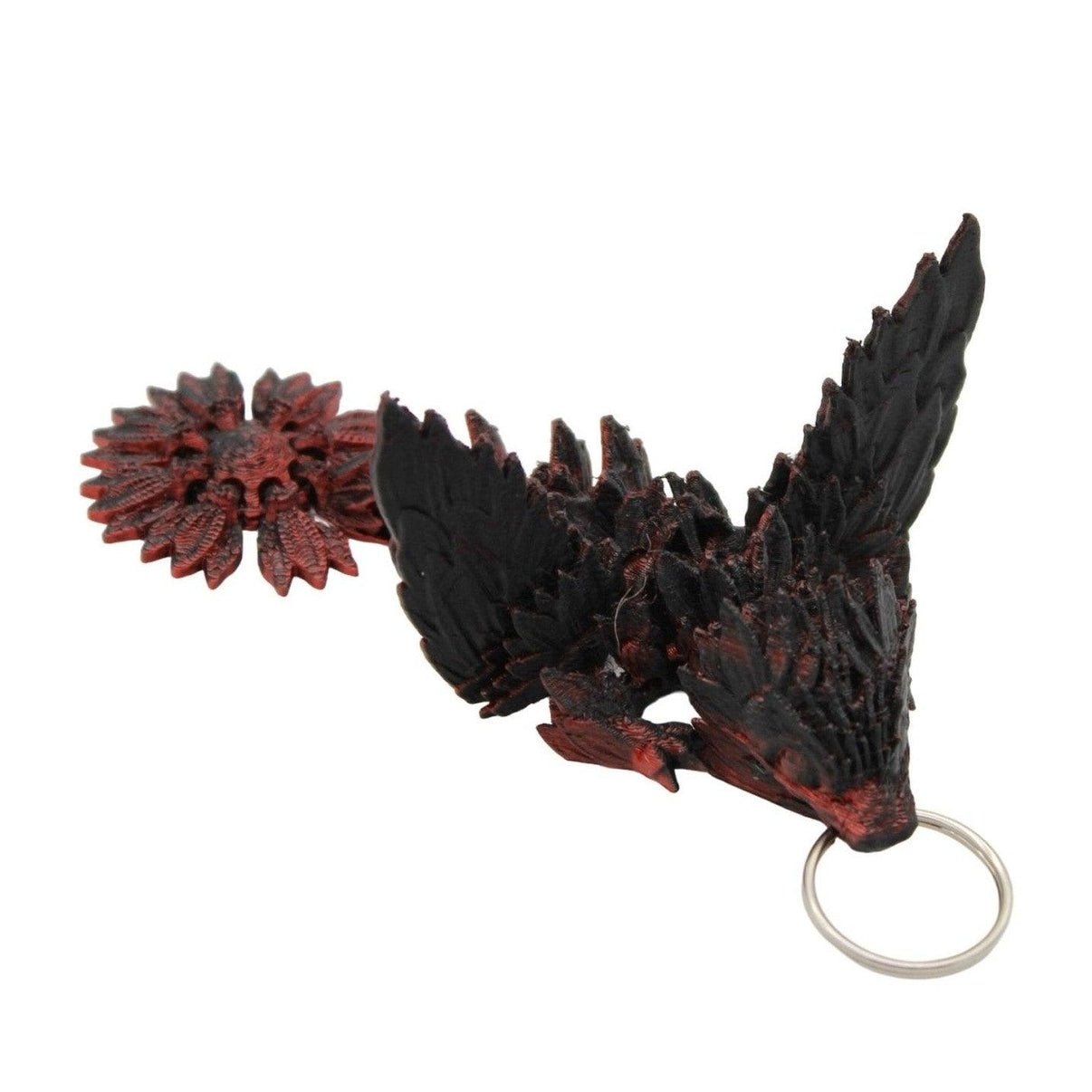 Sunflower Dragon Keychain - 3D Printed Articulated Dragon - Alchemist Cards & Games
