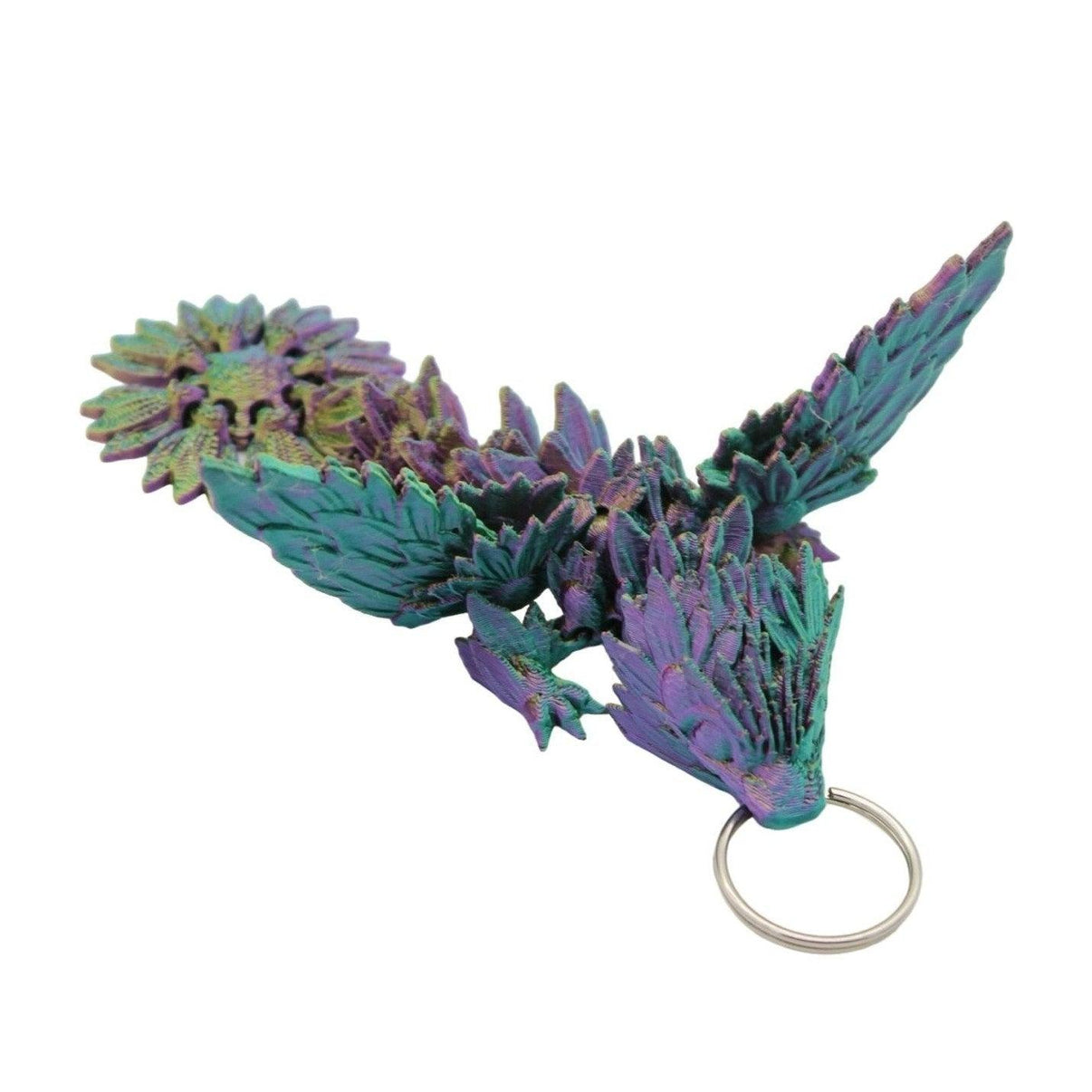 Sunflower Dragon Keychain - 3D Printed Articulated Dragon - Alchemist Cards & Games