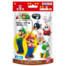 Super mario bros mascot charm collection blind bag by bandai shokugan features eight officially licensed collectible figures including mario and luigi