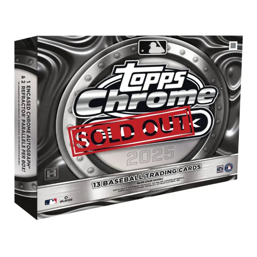 Topps Chrome Black 2025 baseball trading card box.