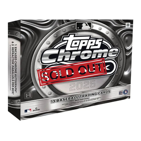 Topps Chrome Black 2025 baseball trading card box.