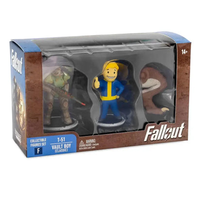 Fallout collectible figures set in a clear-fronted display box