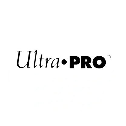 Ultra pro logo in black on white background for ultra clear premium card 100 count card storage sleeves