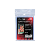 A pack of 100 ultra pro ultra clear premium card storage sleeves made of clear polypropylene for trading cards