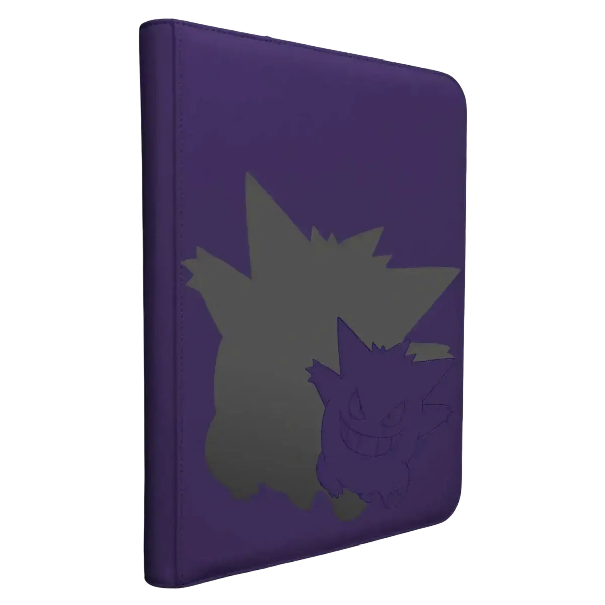 Purple and black gengar-themed pokémon binder.