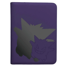 Purple gengar-themed binder with embossed design.