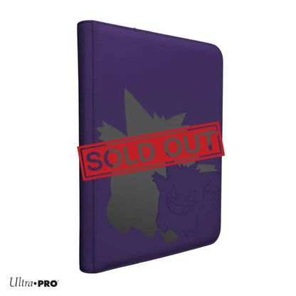 Ultra-pro purple binder with black star design.