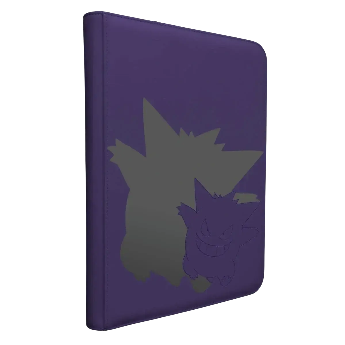 Dark purple wallet with a gray silhouette of pikachu design, likely made from synthetic leather.