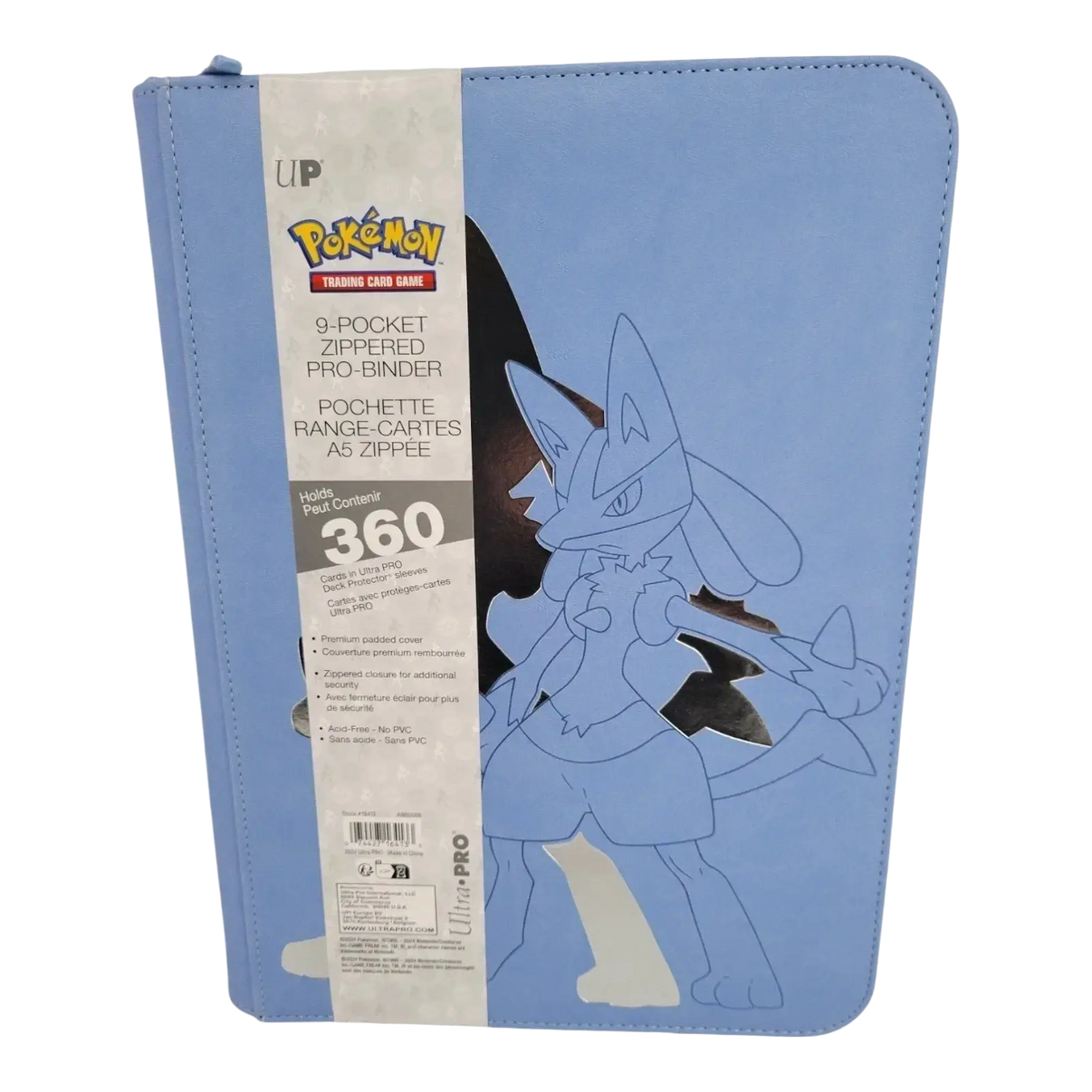 Ultra Pro Elite Series Lucario 9 Pocket Zippered Binder Pokémon 360 Card