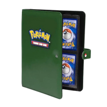 Ultra pro green pokemon premium snap binder with stitched edge and red and white poké ball emblem on strap