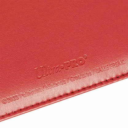 Red faux leather binder with embossed ’Ultra PRO’ and copyright text.
