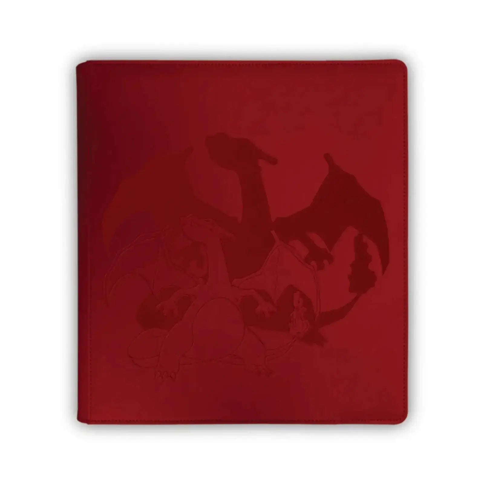 Ultra pro zippered pro binder 9-pocket red charizard-themed collector’s album with matte finish and embossed design