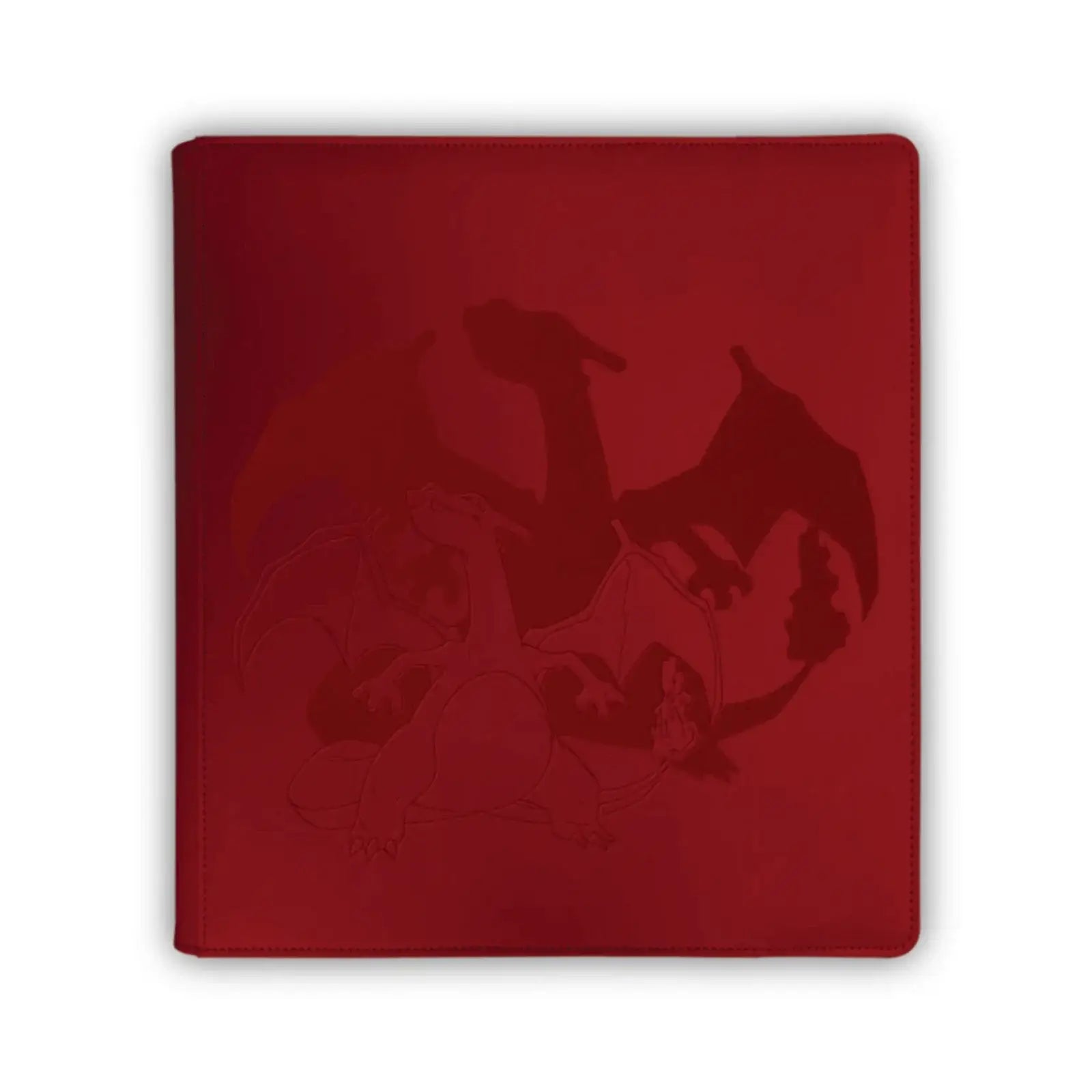 Ultra pro zippered pro binder 9-pocket red charizard-themed collector’s album with matte finish and embossed design