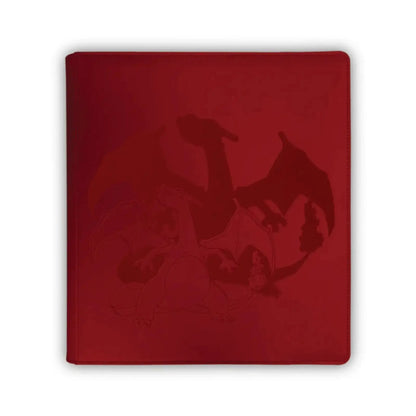 Ultra pro zippered pro binder 9-pocket red charizard-themed collector’s album with matte finish and embossed design