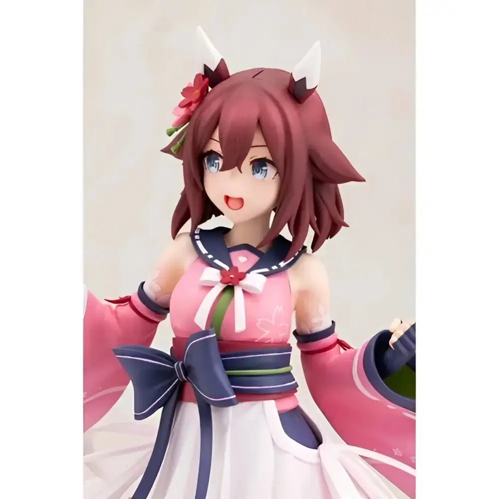 Uma musume pretty derby sakura chiyono o 1 7 scale statue in pink and white sailor dress with navy accents and floral accessory