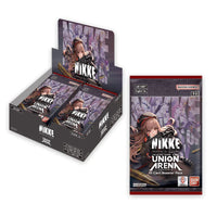 Nikke union arena 30 card booster pack, featuring a character illustration on the front.