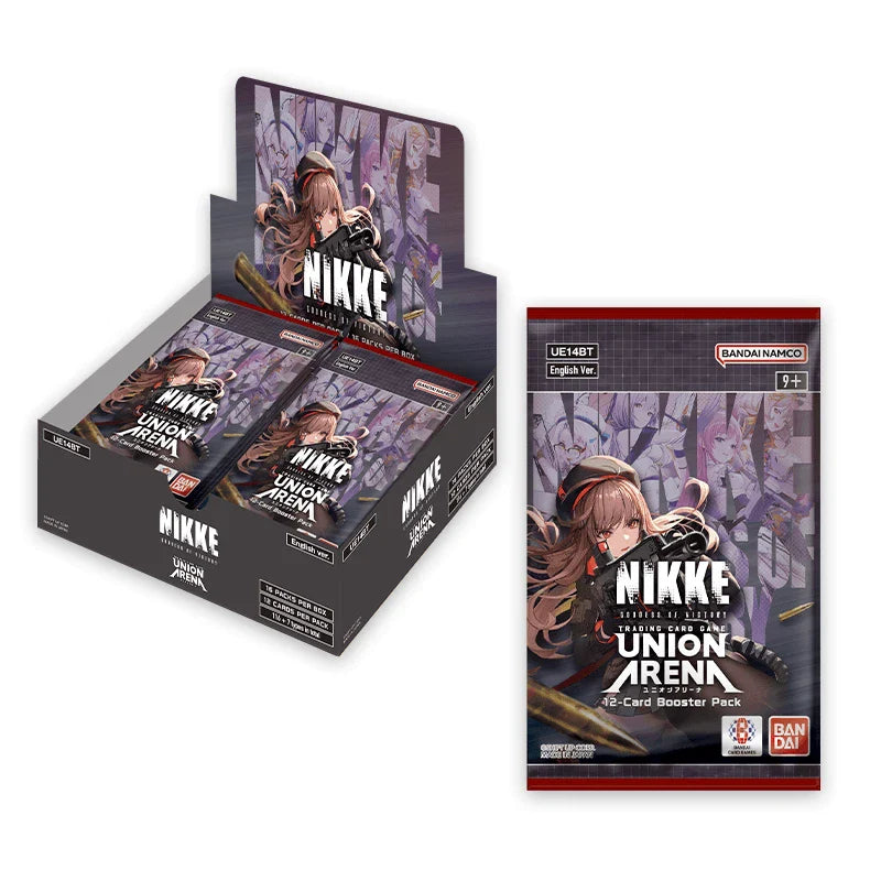 Nikke union arena 30 card booster pack, featuring a character illustration on the front.