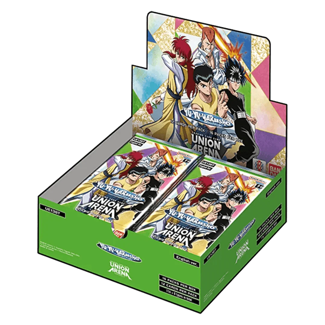 Green toy box with anime characters on the front, featuring a popular brand’s logo.