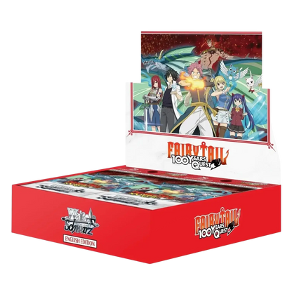Red cardboard booster box for weiss schwarz fairy tail 100 years quest trading card game english edition sealed