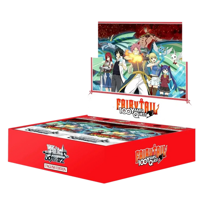 Red cardboard box for weiss schwarz fairy tail 100 years quest booster sealed english edition trading card game