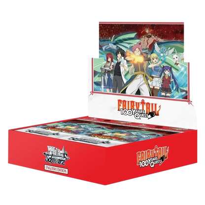 Red cardboard booster box for weiss schwarz fairy tail 100 years quest trading card game english edition sealed
