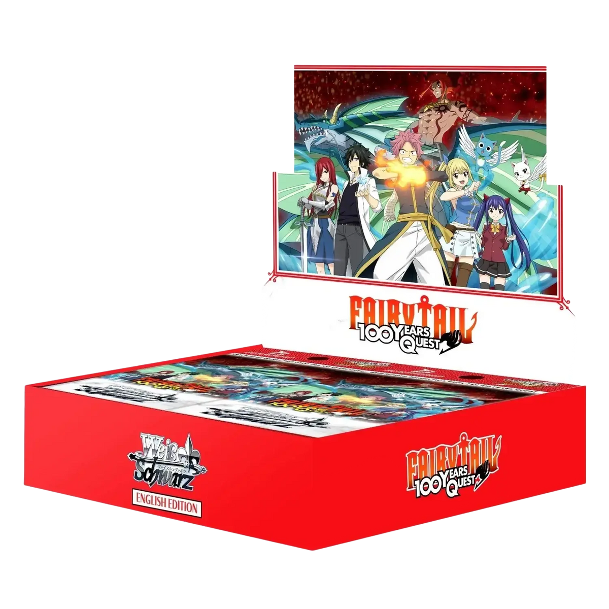 Red cardboard box for weiss schwarz fairy tail 100 years quest booster display sealed english edition