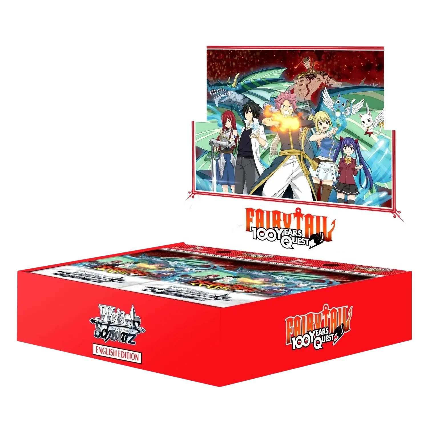 Red cardboard box for weiss schwarz fairy tail 100 years quest booster display sealed english edition