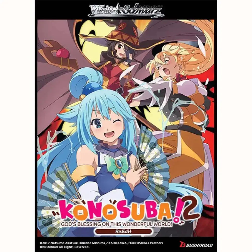Blue-haired anime girl with a fan, bushiroad card game booster pack.