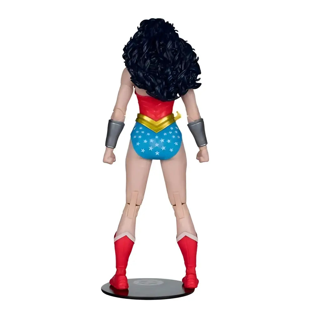 Wonder Woman 1980s #61 7-inch scale action figure by McFarlane Toys with black curly hair and red blue costume