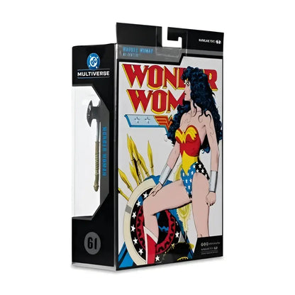 Wonder woman 1980s #61 7-inch scale action figure by mcfarlane toys featuring classic red blue gold costume design