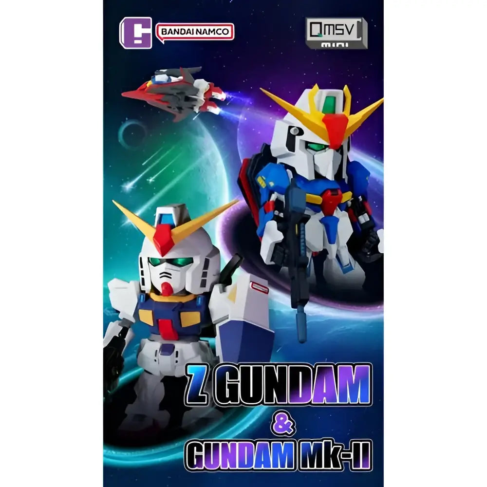 Blue and white z gundam and gundam mk-ii action figures with gold accents from bandai qmsv mini gundam blind box gold team